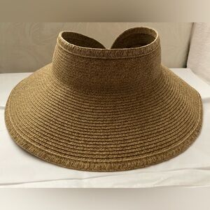 San Diego Hat Company Tan Sun Visor Packable velcro closure Like New